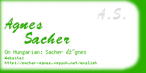 agnes sacher business card